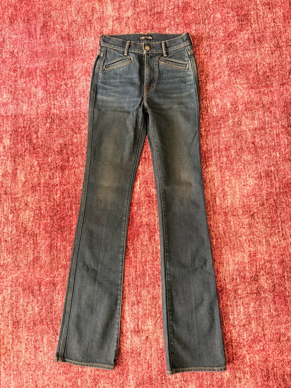 Tom Ford Indigo Blue Jeans with Contrast Stitching
